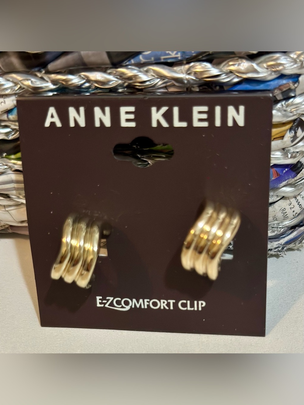 Anne Klein Gold-Tone Textured Clip-On Ring